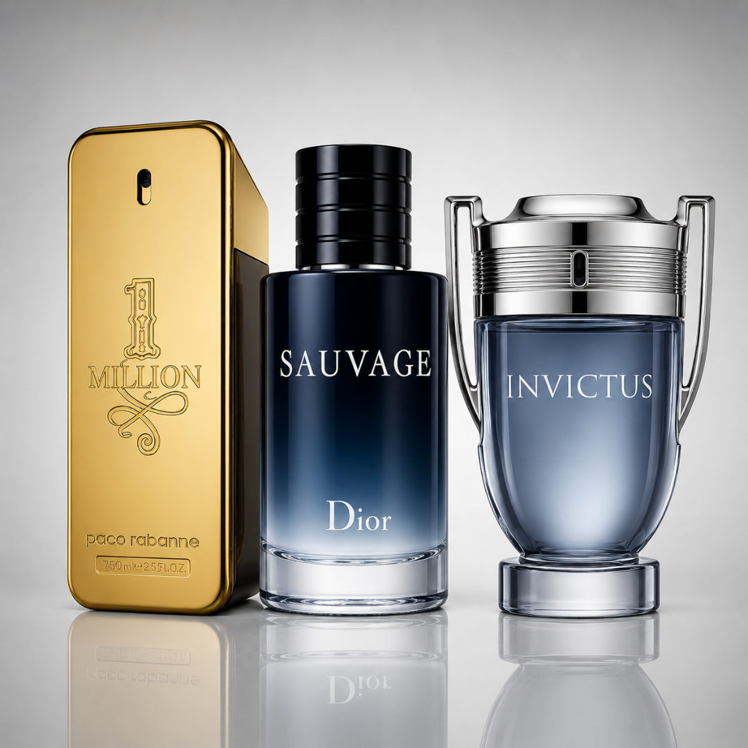 3er Herrenparfüm-Set - 1 Million by Paco Rabanne, Sauvage by Dior & Invictus by Paco Rabanne