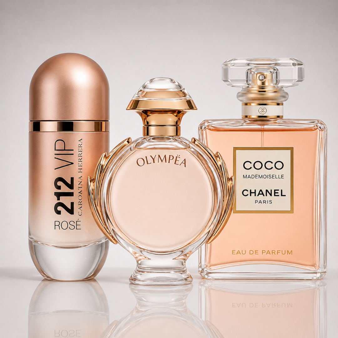 3er Damenparfüm-Set - 212 VIP Rosé by Carolina Herrera, Olympéa by Paco Rabanne & Coco Mademoiselle by Chanel