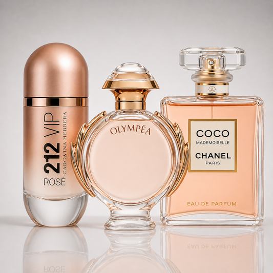 3er Damenparfüm-Set - 212 VIP Rosé by Carolina Herrera, Olympéa by Paco Rabanne & Coco Mademoiselle by Chanel