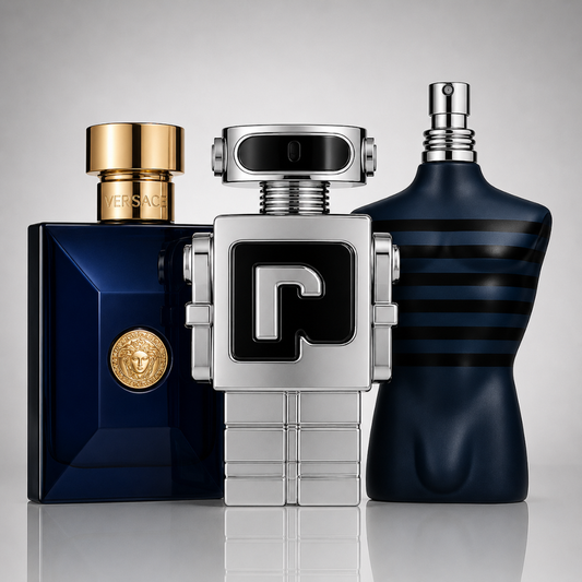 3er Herrenparfüm-Set - Dylan Blue by Versace, Phantom by Paco Rabanne & Ultra Male by Jean Paul Gaultier
