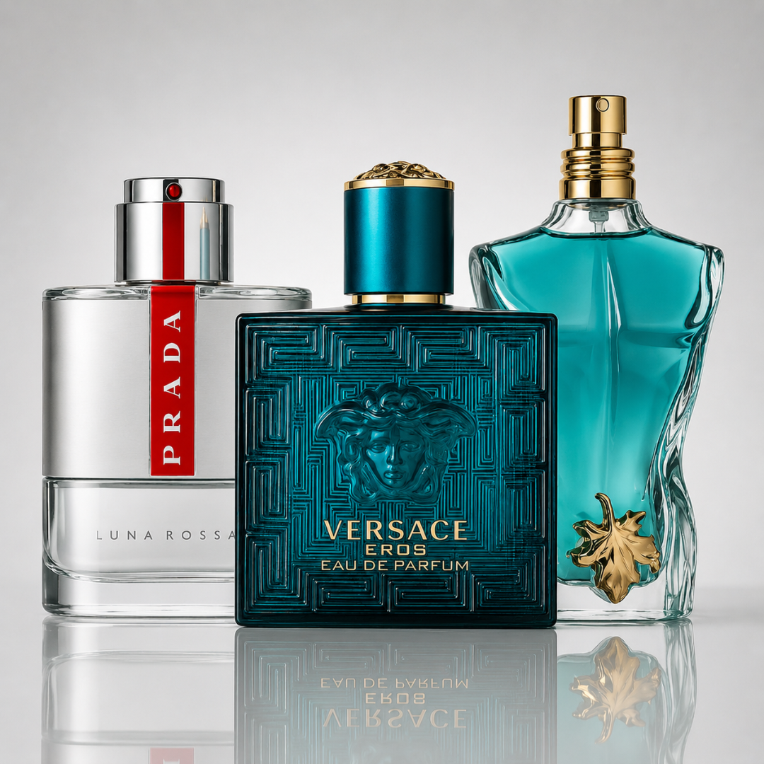 3er Herrenparfüm-Set - Prada Luna Rossa, Versace Eros, Le Beau