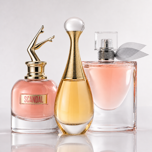 3er Damenparfüm-Set - Scandal by Jean Paul Gaultier, J’adore by Dior & La Vie Est Belle by Lancôme