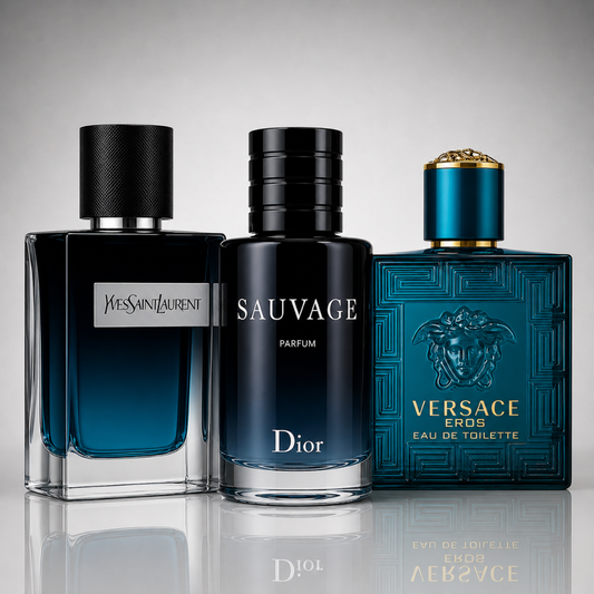 3er Herrenparfüm-Set - Y by Yves Saint Laurent, Sauvage by Dior & Versace Eros