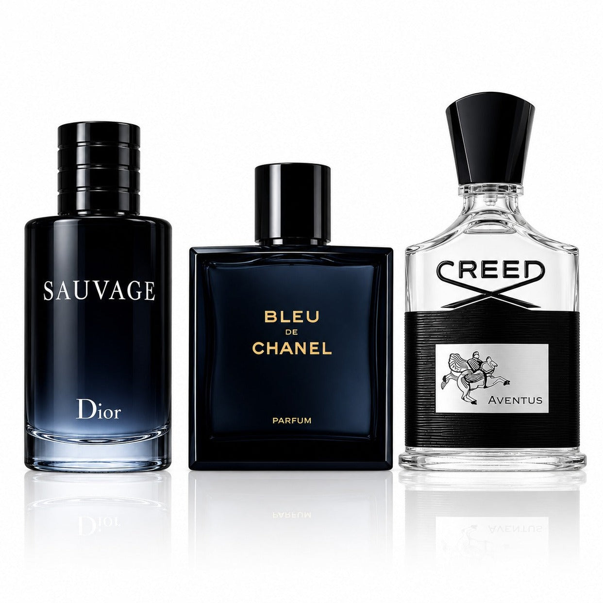 3er Herrenparfüm-Set - Sauvage Dior, Bleu de Chanel & Creed Aventus